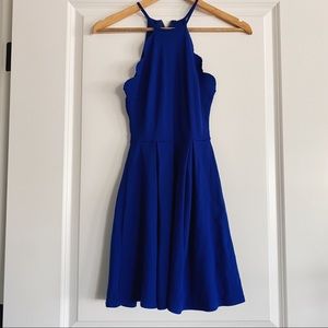 Charlotte Russe Royal Blue Halter Top Skater Dress